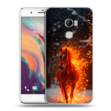 Силиконовый чехол на HTC One X10 с принтом Новый год