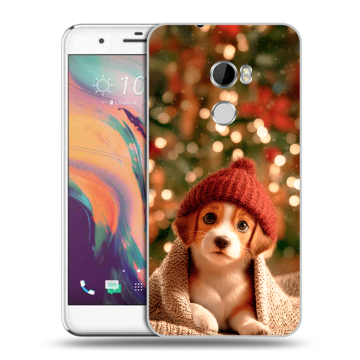 Силиконовый чехол на HTC One X10 с принтом Новый год