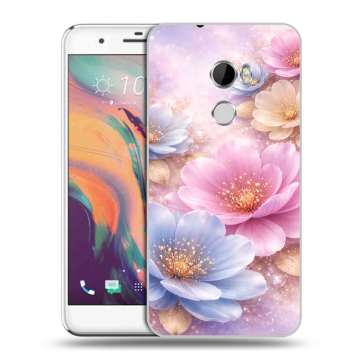 Силиконовый чехол на HTC One X10 с принтом женский