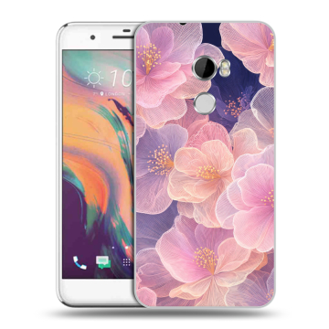 Силиконовый чехол на HTC One X10 с принтом женский