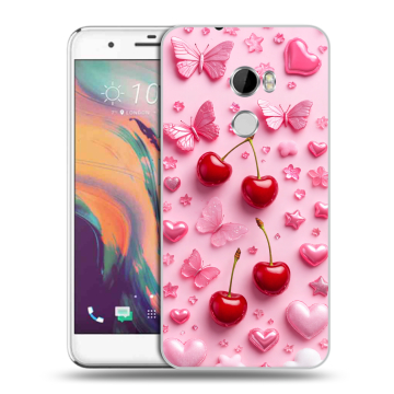 Силиконовый чехол на HTC One X10 с принтом для девочек