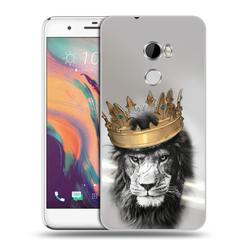 Силиконовый чехол на HTC One X10 с принтом Лев с короной Силиконовый чехол на HTC One X10 с принтом Лев с короной
