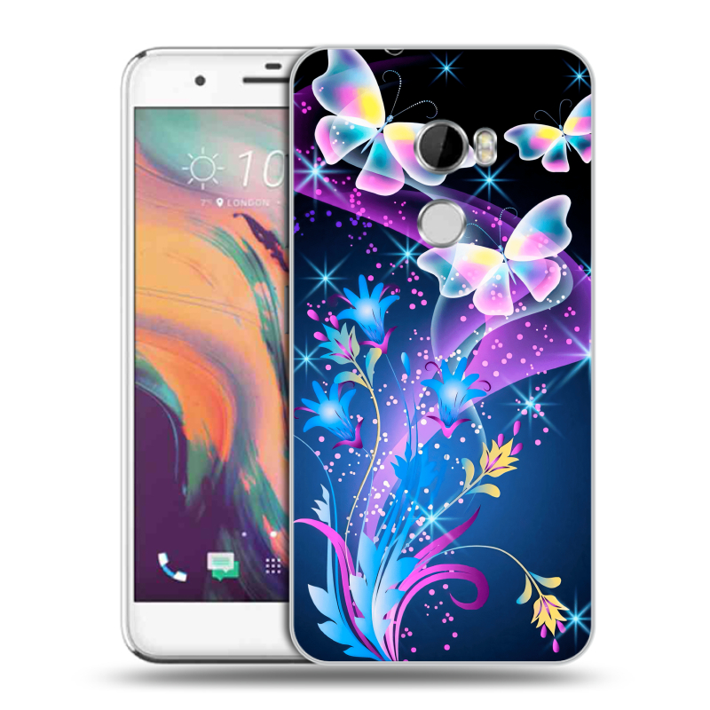 Силиконовый чехол на HTC One X10 с принтом Бабочки Силиконовый чехол на HTC One X10 с принтом Бабочки