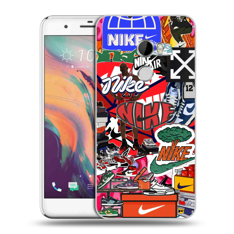 Пластиковый чехол на HTC One X10 с принтом Найк Nike яркий Пластиковый чехол на HTC One X10 с принтом Найк Nike яркий