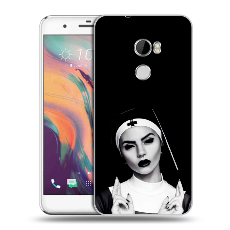Силиконовый чехол на HTC One X10 с принтом монашка Силиконовый чехол на HTC One X10 с принтом монашка