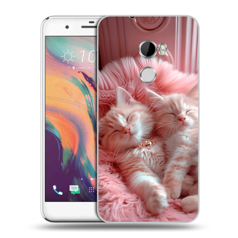 Пластиковый чехол на HTC One X10 с принтом котята котики Пластиковый чехол на HTC One X10 с принтом котята котики