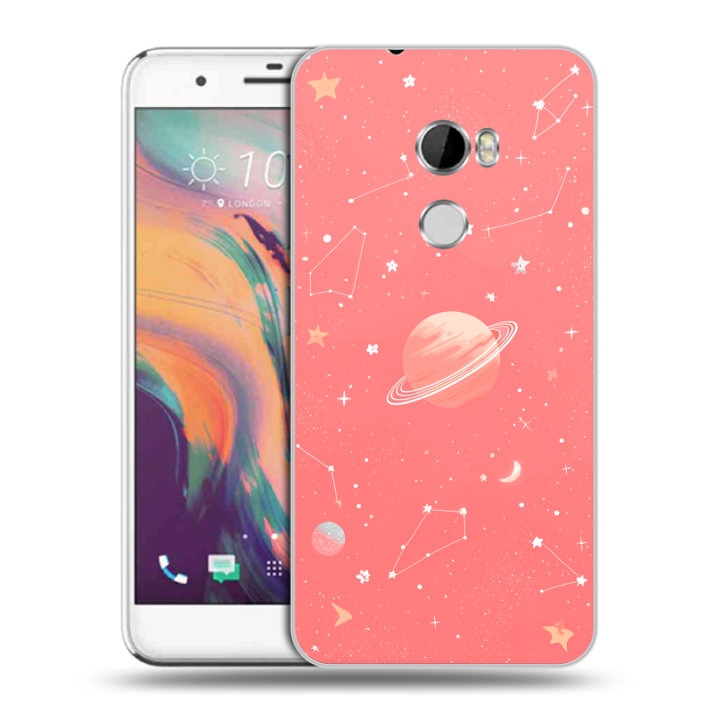 Пластиковый чехол на HTC One X10 с принтом Розовый космос Пластиковый чехол на HTC One X10 с принтом Розовый космос