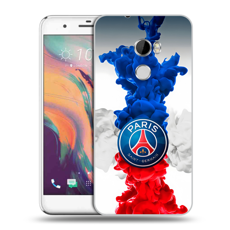 Пластиковый чехол на HTC One X10 с принтом PSG ПСЖ Пластиковый чехол на HTC One X10 с принтом PSG ПСЖ