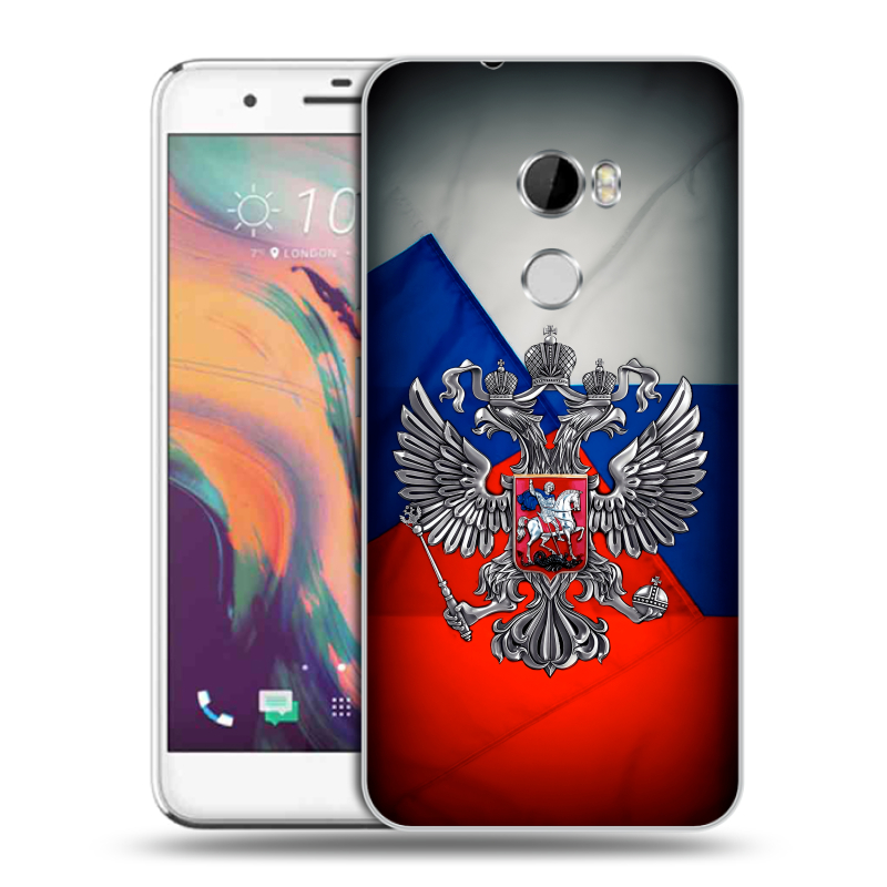 Силиконовый чехол на HTC One X10 с принтом Флаг России Силиконовый чехол на HTC One X10 с принтом Флаг России