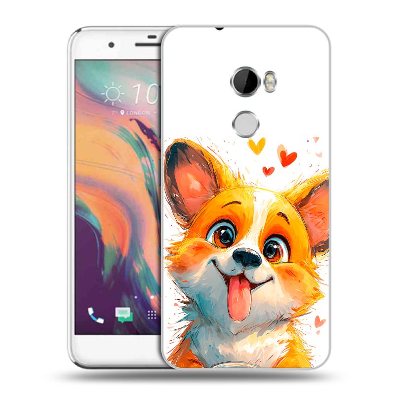 Силиконовый чехол на HTC One X10 с принтом корги Силиконовый чехол на HTC One X10 с принтом корги