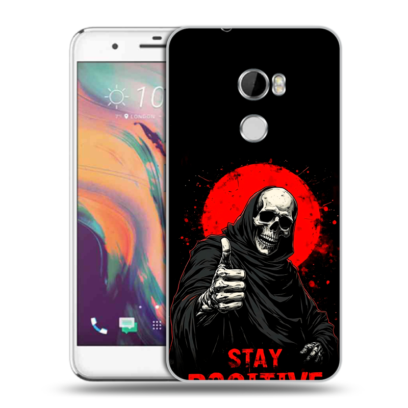 Силиконовый чехол на HTC One X10 с принтом смешной скелет Силиконовый чехол на HTC One X10 с принтом смешной скелет
