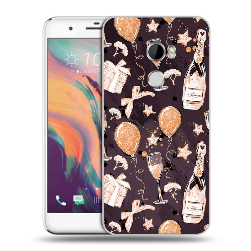 Пластиковый чехол на HTC One X10 с принтом Новый год Пластиковый чехол на HTC One X10 с принтом Новый год