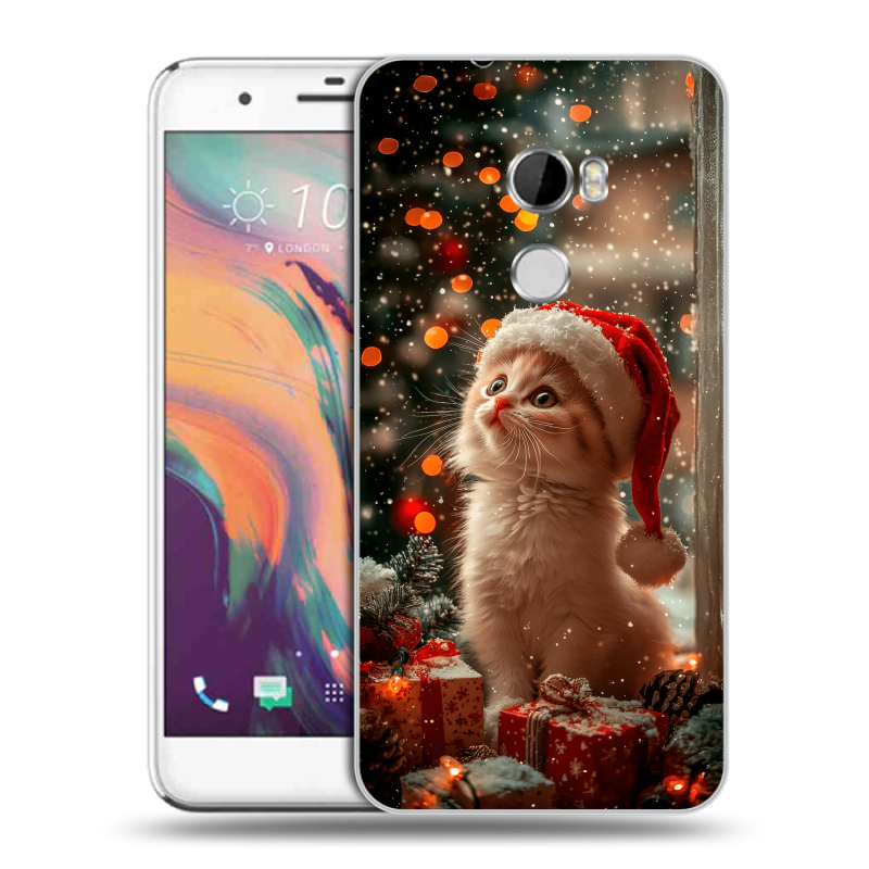 Силиконовый чехол на HTC One X10 с принтом Новый год Силиконовый чехол на HTC One X10 с принтом Новый год
