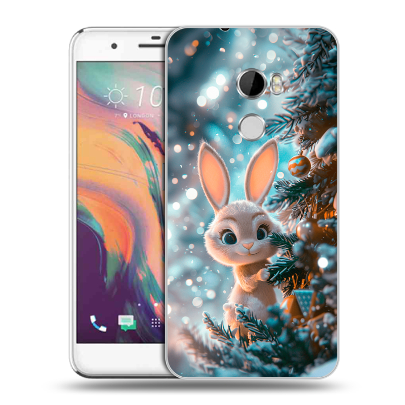Силиконовый чехол на HTC One X10 с принтом Новый год Силиконовый чехол на HTC One X10 с принтом Новый год