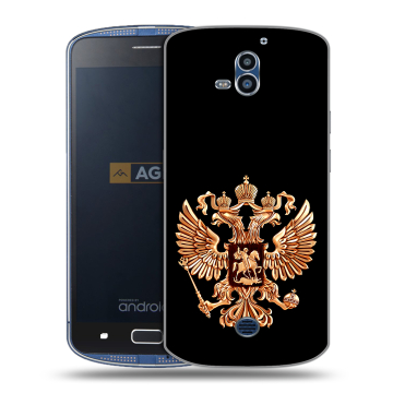 Силиконовый чехол на AGM X1 с принтом Герб России золотой
