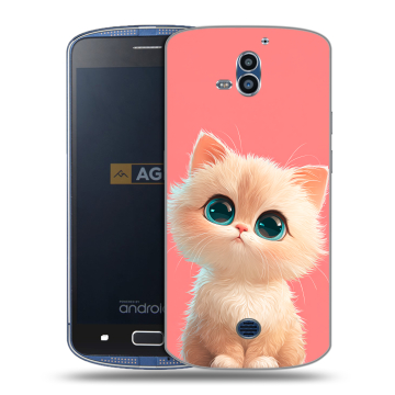 Силиконовый чехол на AGM X1 с принтом Розовый котенок