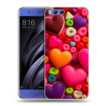 Силиконовый чехол на Xiaomi Mi6 с принтом Сердечки Силиконовый чехол на Xiaomi Mi6 с принтом Сердечки