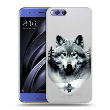 Силиконовый чехол на Xiaomi Mi6 с принтом Волк в лесу