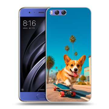 Силиконовый чехол на Xiaomi Mi6 с принтом Корги на скейте Силиконовый чехол на Xiaomi Mi6 с принтом Корги на скейте