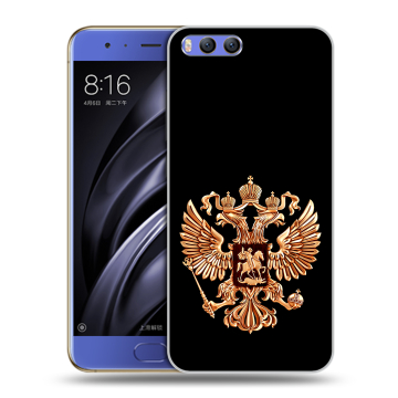 Силиконовый чехол на Xiaomi Mi6 с принтом Герб России золотой