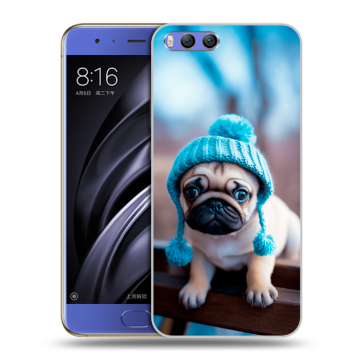 Силиконовый чехол на Xiaomi Mi6 с принтом Мопс в шапке
