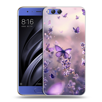 Силиконовый чехол на Xiaomi Mi6 с принтом бабочки и лаванда Силиконовый чехол на Xiaomi Mi6 с принтом бабочки и лаванда