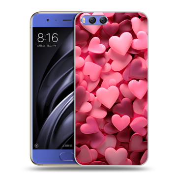 Силиконовый чехол на Xiaomi Mi6 с принтом розовые сердечки