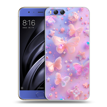 Силиконовый чехол на Xiaomi Mi6 с принтом Бабочки Силиконовый чехол на Xiaomi Mi6 с принтом Бабочки