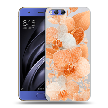 Силиконовый чехол на Xiaomi Mi6 с принтом Бежевые цветы