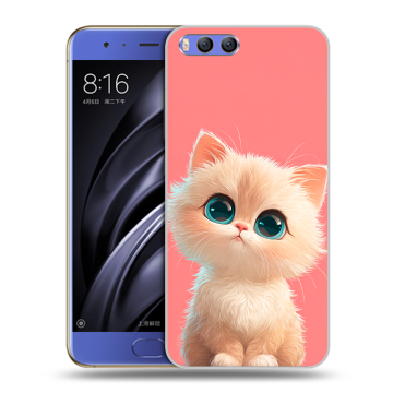 Силиконовый чехол на Xiaomi Mi6 с принтом Розовый котенок
