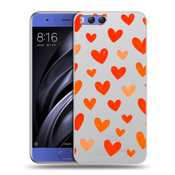Силиконовый чехол на Xiaomi Mi6 с принтом Сердечки