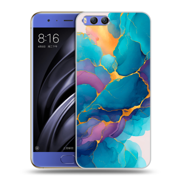 Силиконовый чехол на Xiaomi Mi6 с принтом Мрамор блестки