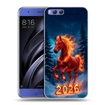 Силиконовый чехол на Xiaomi Mi6 с принтом Новый год коня