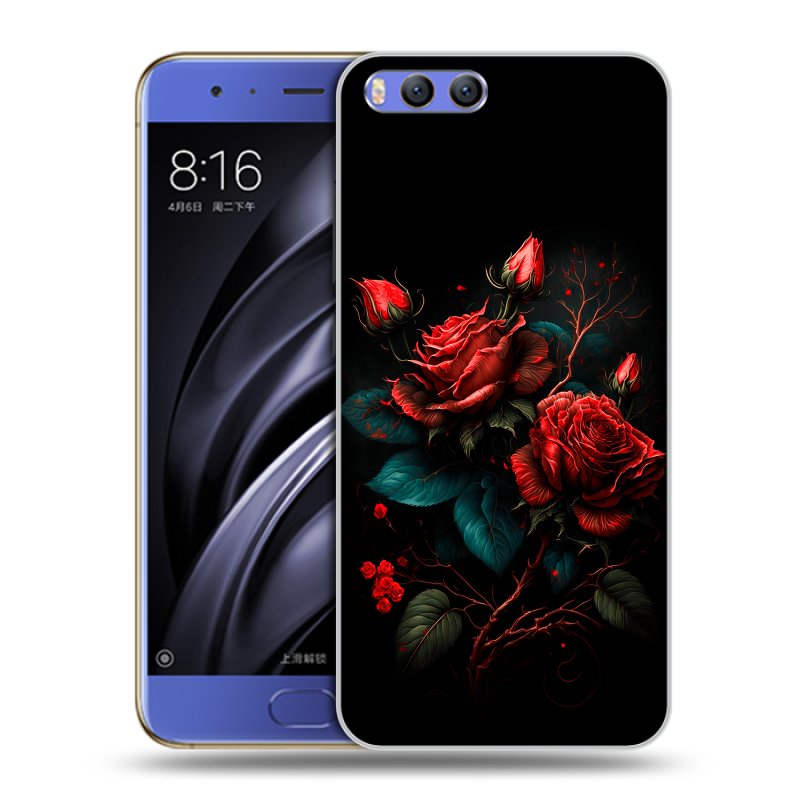 Пластиковый чехол на Xiaomi Mi6 с принтом Розы красные Пластиковый чехол на Xiaomi Mi6 с принтом Розы красные