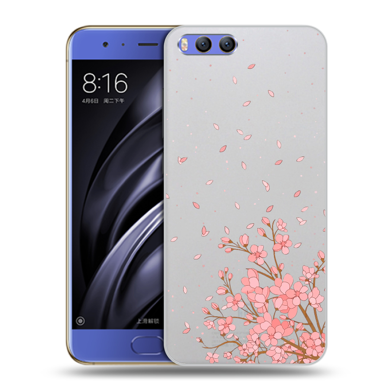 Силиконовый чехол на Xiaomi Mi6 с принтом Ветка сакуры Силиконовый чехол на Xiaomi Mi6 с принтом Ветка сакуры