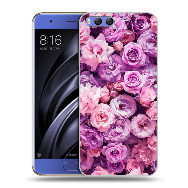 Силиконовый чехол на Xiaomi Mi6 с принтом лавандовые розы Силиконовый чехол на Xiaomi Mi6 с принтом лавандовые розы