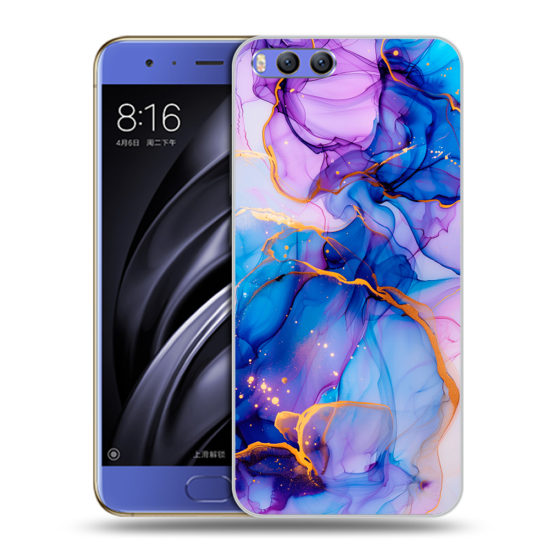 Пластиковый чехол на Xiaomi Mi6 с принтом синий мрамор Пластиковый чехол на Xiaomi Mi6 с принтом синий мрамор