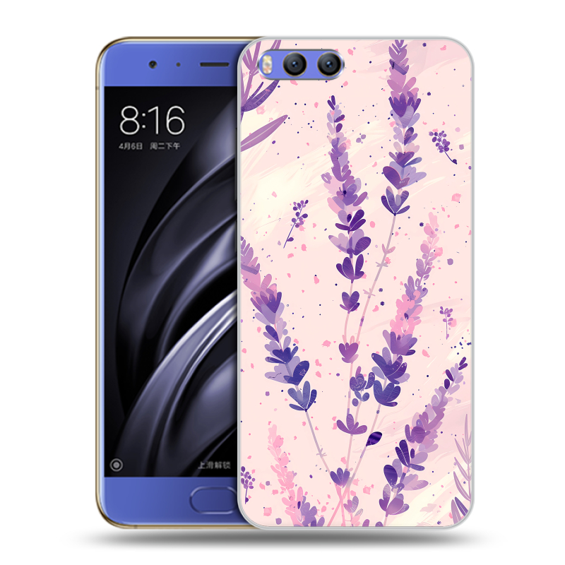 Пластиковый чехол на Xiaomi Mi6 с принтом цветы лаванда Пластиковый чехол на Xiaomi Mi6 с принтом цветы лаванда
