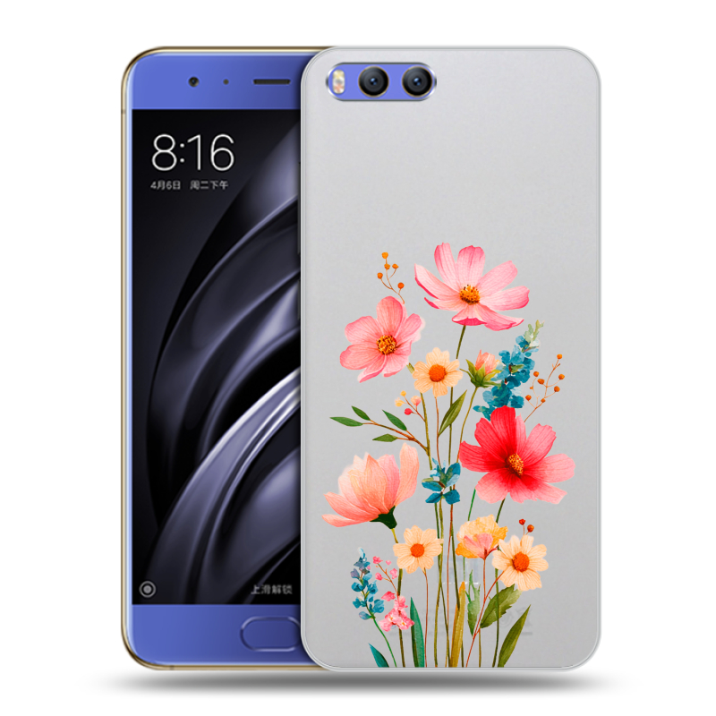 Силиконовый чехол на Xiaomi Mi6 с принтом Цветы Силиконовый чехол на Xiaomi Mi6 с принтом Цветы
