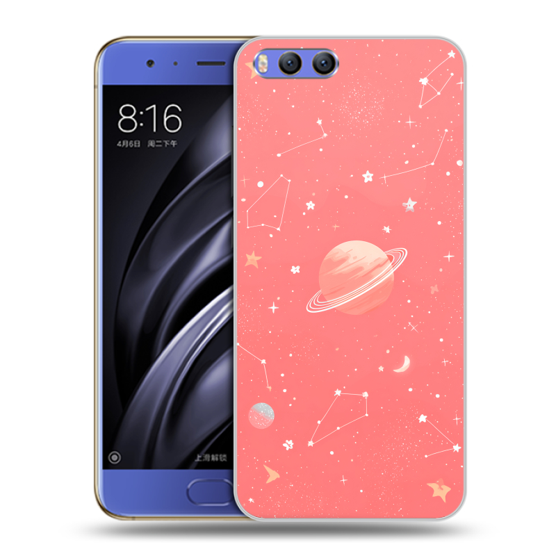 Силиконовый чехол на Xiaomi Mi6 с принтом Розовый космос Силиконовый чехол на Xiaomi Mi6 с принтом Розовый космос