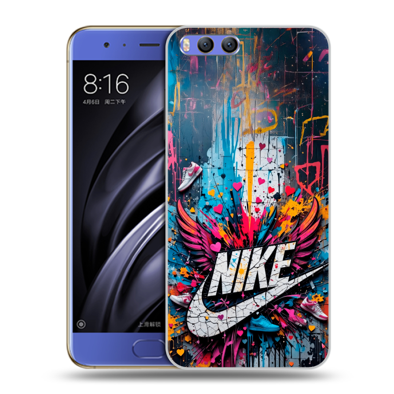 Силиконовый чехол на Xiaomi Mi6 с принтом Nike Найк Силиконовый чехол на Xiaomi Mi6 с принтом Nike Найк