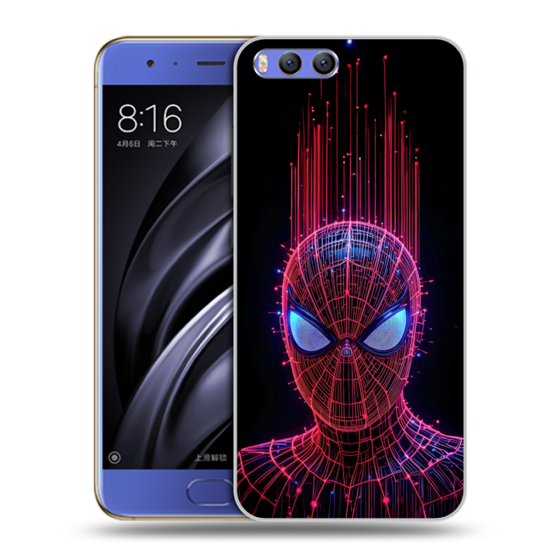 Пластиковый чехол на Xiaomi Mi6 с принтом Spiderman Человек паук Пластиковый чехол на Xiaomi Mi6 с принтом Spiderman Человек паук