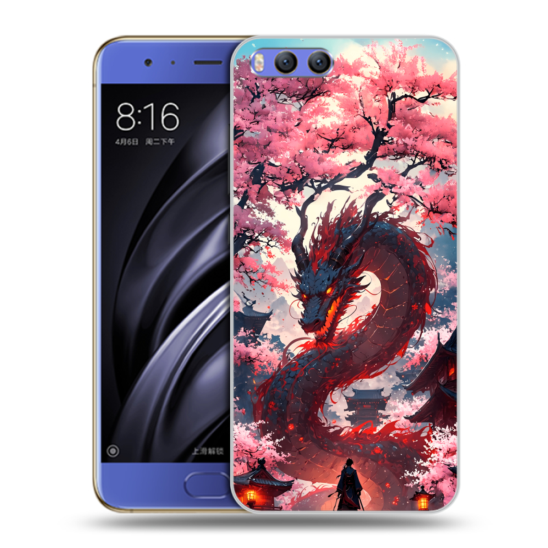 Силиконовый чехол на Xiaomi Mi6 с принтом Дракон Японский Силиконовый чехол на Xiaomi Mi6 с принтом Дракон Японский