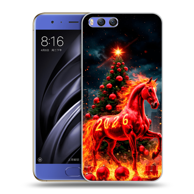 Силиконовый чехол на Xiaomi Mi6 с принтом Новый год Силиконовый чехол на Xiaomi Mi6 с принтом Новый год