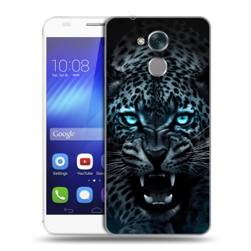 Пластиковый чехол на Huawei Honor 6C с принтом Темный леопард Пластиковый чехол на Huawei Honor 6C с принтом Темный леопард
