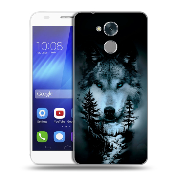 Пластиковый чехол на Huawei Honor 6C с принтом Лесной волк Пластиковый чехол на Huawei Honor 6C с принтом Лесной волк