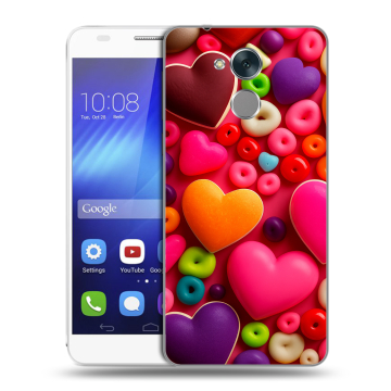 Пластиковый чехол на Huawei Honor 6C с принтом Сердечки Пластиковый чехол на Huawei Honor 6C с принтом Сердечки