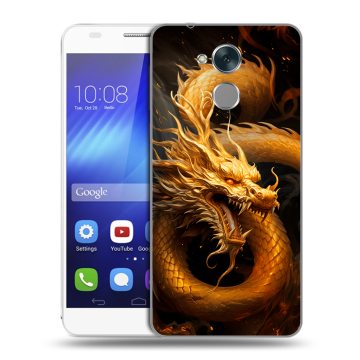Пластиковый чехол на Huawei Honor 6C с принтом Золотой дракон