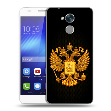 Пластиковый чехол на Huawei Honor 6C с принтом Герб России желтый