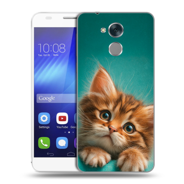 Пластиковый чехол на Huawei Honor 6C с принтом котенок